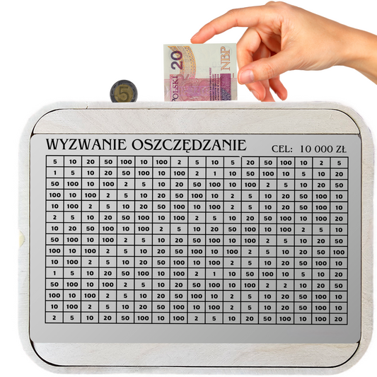 Skarbonka wykreślana - perosnalizowana SREBRNA